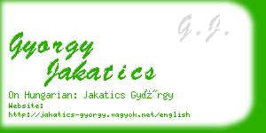 gyorgy jakatics business card